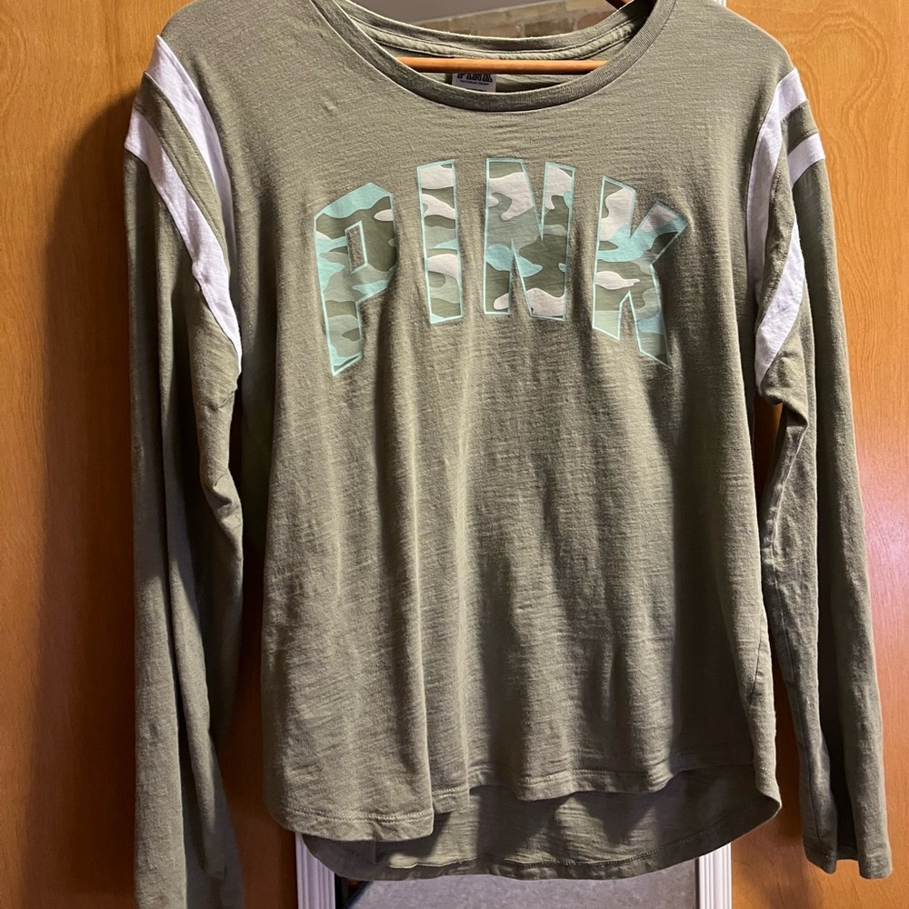 VS Pink Camo Long Sleeve Tee